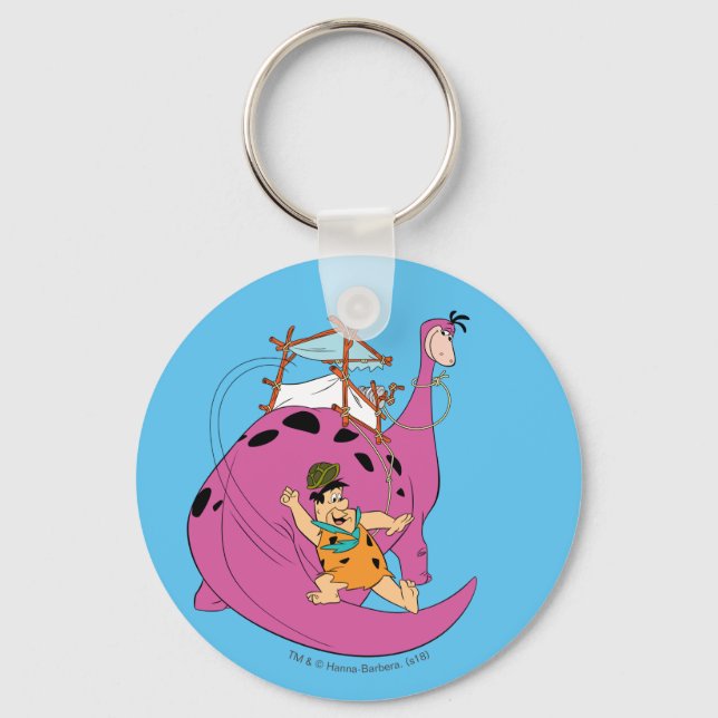The Flintstones | Fred Sliding Down Tail Keychain (Front)