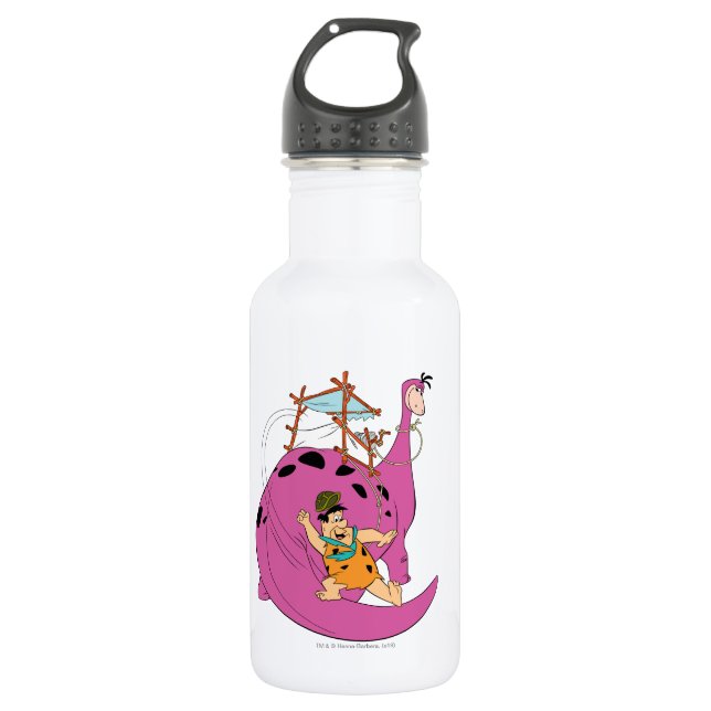 The Flintstones | Fred Sliding Down Tail Stainless Steel Water Bottle (Front)