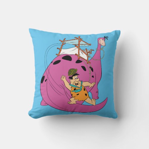 The Flintstones  Fred Sliding Down Tail Throw Pillow