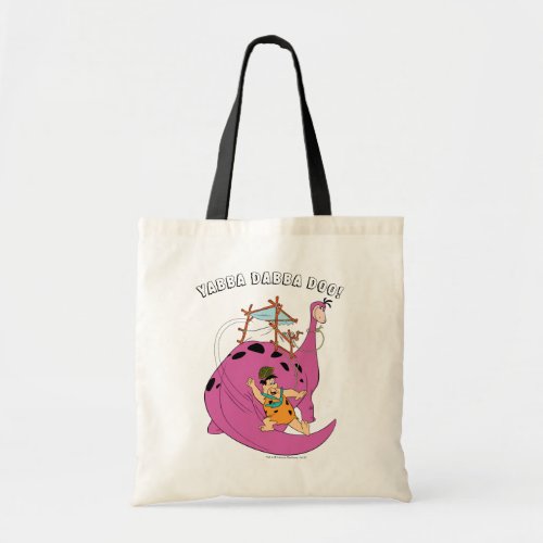 The Flintstones  Fred Sliding Down Tail Tote Bag