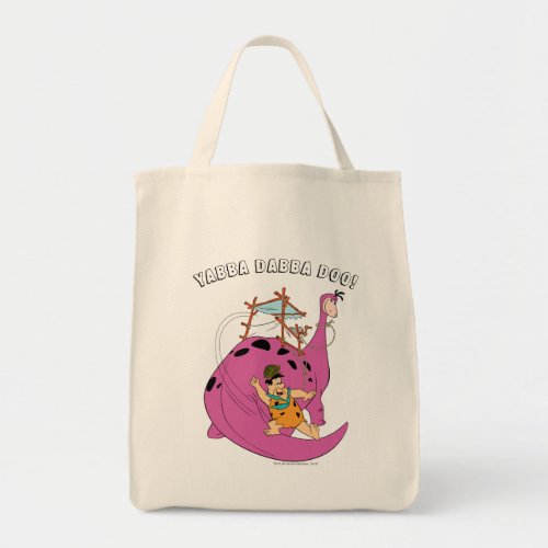 The Flintstones  Fred Sliding Down Tail Tote Bag