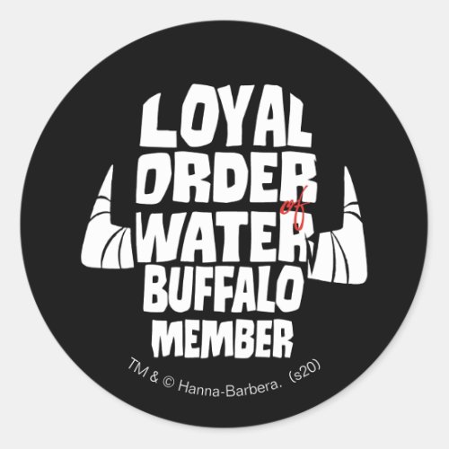 The Flintstones  Loyal Order Water Buffalo Member Classic Round Sticker