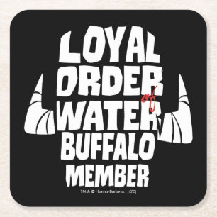 The Flintstones Loyal Order Water Buffalo Member Square Paper Coaster