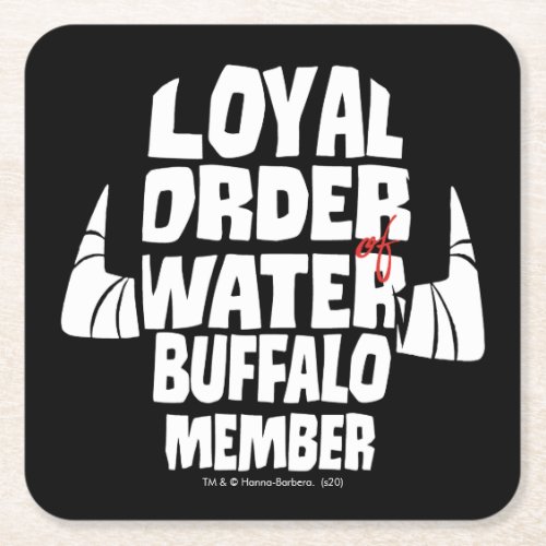 The Flintstones  Loyal Order Water Buffalo Member Square Paper Coaster