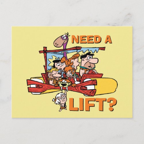 The Flintstones  Need A Lift Invitation Postcard