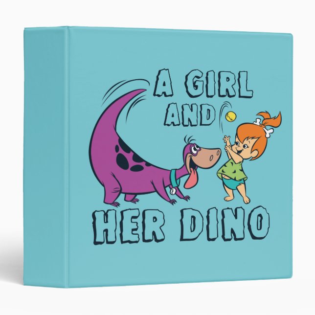 The Flintstones | Pebbles & Dino Play Ball 3 Ring Binder (Front/Spine)