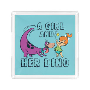 The Flintstones Pebbles & Dino Play Ball Acrylic Tray