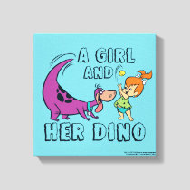 The Flintstones | Pebbles & Dino Play Ball Canvas Print