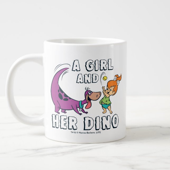 The Flintstones | Pebbles & Dino Play Ball Giant Coffee Mug (Left)