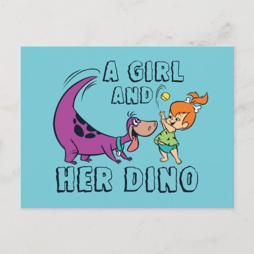 The Flintstones  Pebbles  Dino Play Ball Invitation Postcard