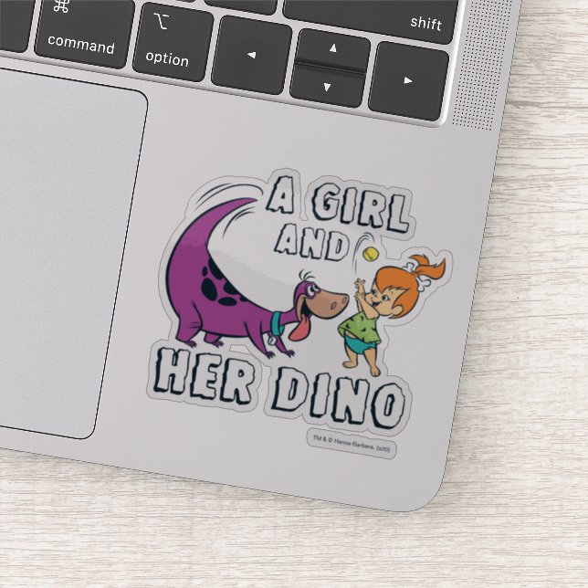 The Flintstones | Pebbles & Dino Play Ball Sticker (Detail)