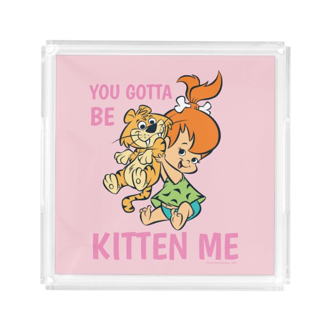 The Flintstones | Pebbles & Her Tiger Acrylic Tray (Front)