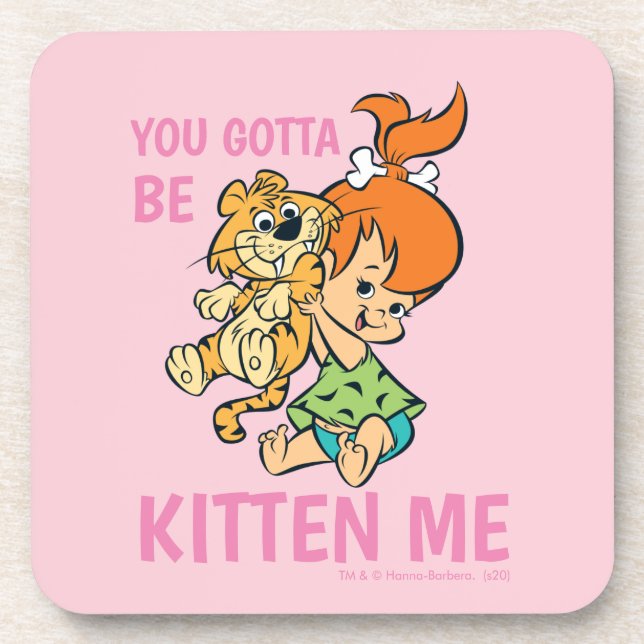 The Flintstones | Pebbles & Her Tiger Beverage Coaster (Front)