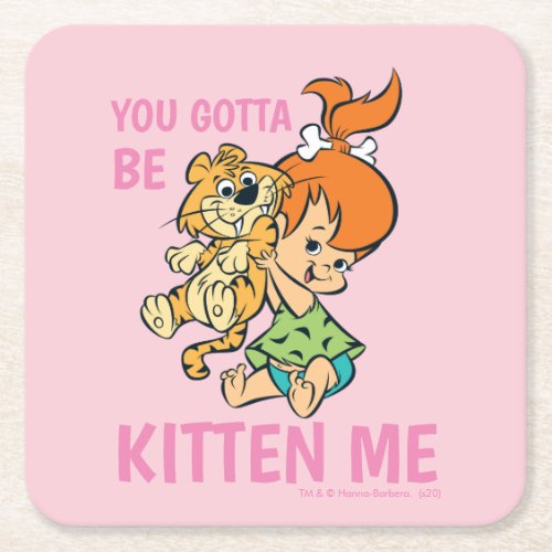 The Flintstones  Pebbles  Her Tiger Square Paper Coaster