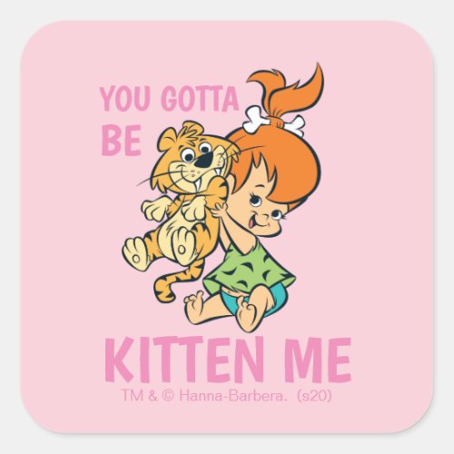 The Flintstones  Pebbles  Her Tiger Square Sticker