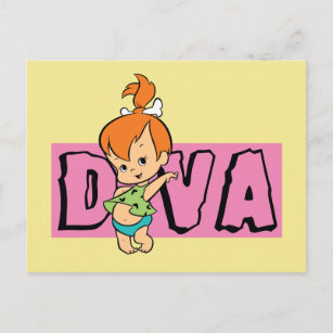 The Flintstones   Pebbles - Little Diva Invitation Postcard