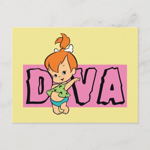 The Flintstones  Pebbles _ Little Diva Invitation Postcard