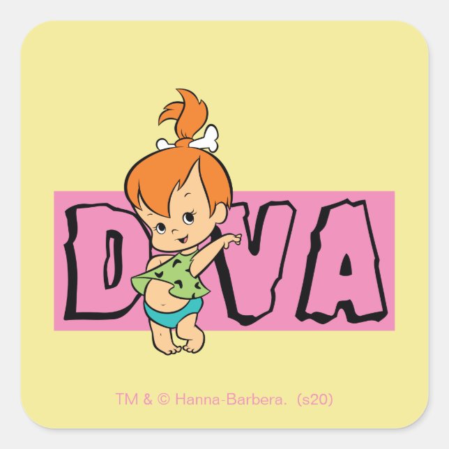 The Flintstones | Pebbles - Little Diva Square Sticker (Front)