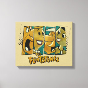 The Flintstones Retro Comic Character Panels Canvas Print