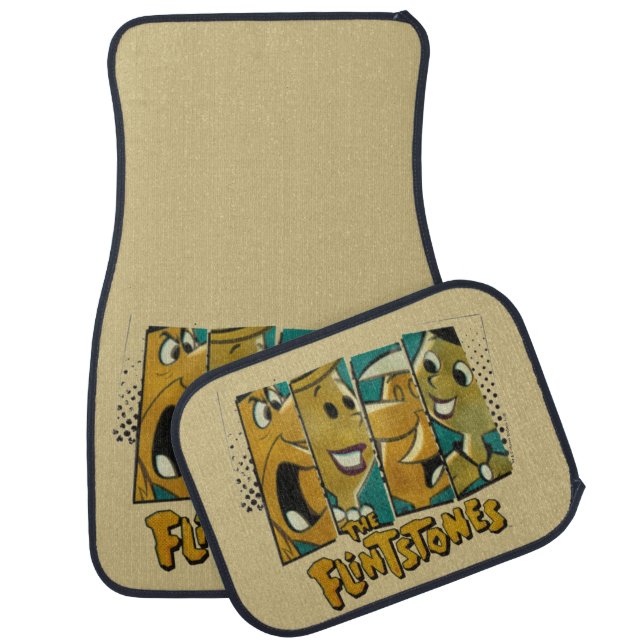 The Flintstones | Retro Comic Character Panels Car Floor Mat (Set)