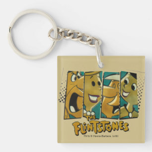 The Flintstones Retro Comic Character Panels Keychain