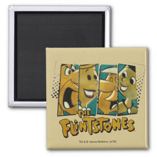 The Flintstones  Retro Comic Character Panels Magnet