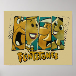 The Flintstones Retro Comic Character Panels Poster