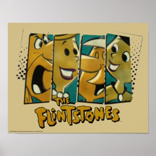 The Flintstones  Retro Comic Character Panels Poster