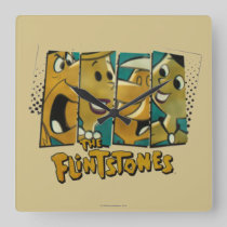 The Flintstones | Retro Comic Character Panels Square Wall Clock