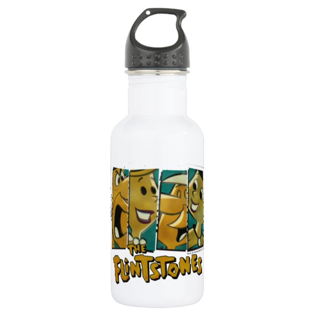 The Flintstones | Retro Comic Character Panels Stainless Steel Water Bottle (Front)