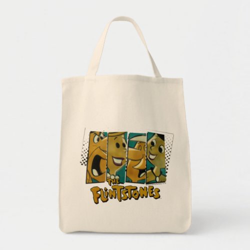 The Flintstones  Retro Comic Character Panels Tote Bag