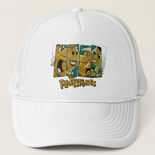 The Flintstones | Retro Comic Character Panels Trucker Hat (Front)