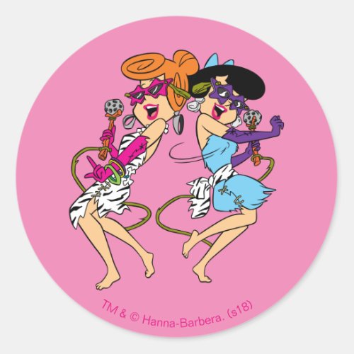 The Flintstones  Wilma  Betty Rock Stars Classic Round Sticker