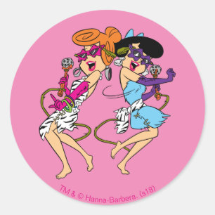 The Flintstones Wilma & Betty Rock Stars Classic Round Sticker