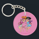 The Flintstones | Wilma & Betty Rock Stars Keychain<br><div class="desc">Check out Wilma Flintstone and Betty Rubble rocking out like 80's glam rock stars.</div>