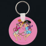 The Flintstones | Wilma & Betty Rock Stars Keychain<br><div class="desc">Check out Wilma Flintstone and Betty Rubble rocking out like 80's glam rock stars.</div>