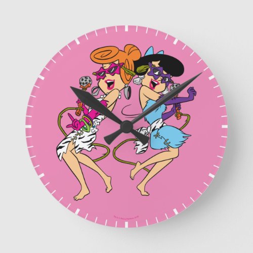The Flintstones  Wilma  Betty Rock Stars Round Clock