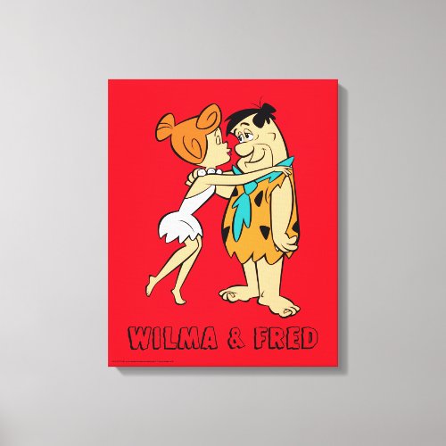 The Flintstones  Wilma Kissing Fred Canvas Print