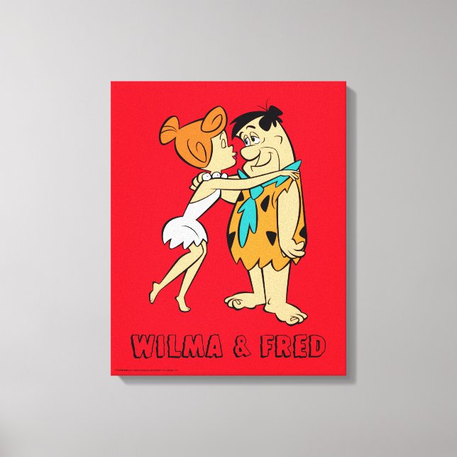The Flintstones | Wilma Kissing Fred Canvas Print (Front)