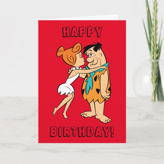 The Flintstones | Wilma Kissing Fred Card | Zazzle.com