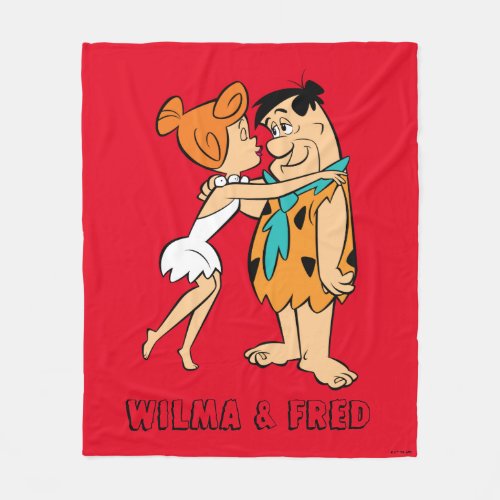 The Flintstones  Wilma Kissing Fred Fleece Blanket