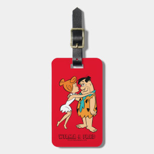 The Flintstones Wilma Kissing Fred Luggage Tag