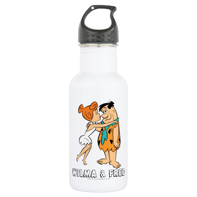 The Flintstones | Wilma Kissing Fred Stainless Steel Water Bottle (Front)
