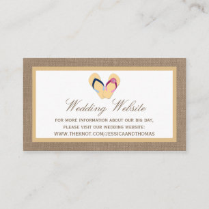 The Flip-Flop Sand Beach Burlap Wedding Collection Enclosure Card