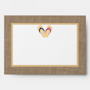 The Flip-Flop Sand Beach Burlap Wedding Collection Envelope