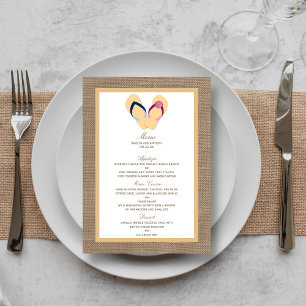 The Flip-Flop Sand Beach Burlap Wedding Collection Menu