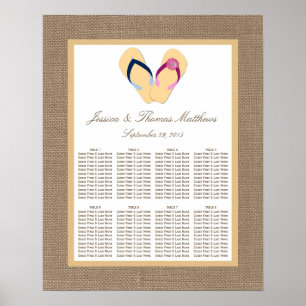 The Flip-Flop Sand Beach Burlap Wedding Collection Poster