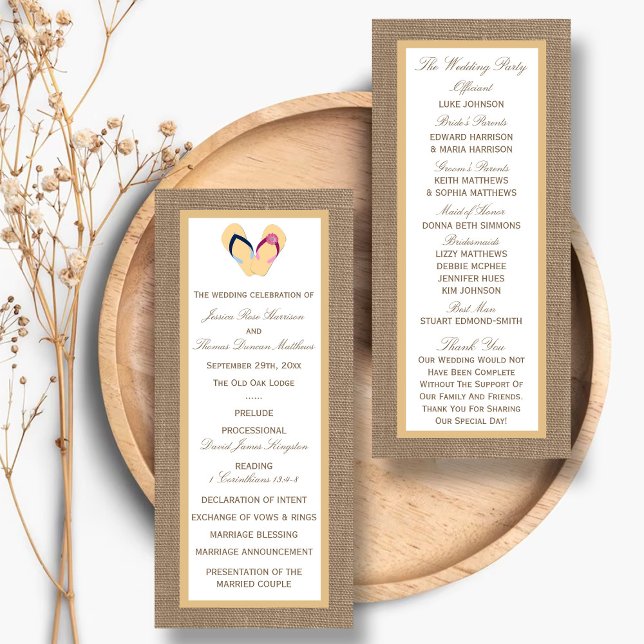The Flip-Flop Sand Beach Burlap Wedding Collection Program (Creator Uploaded)
