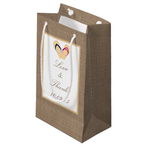 The Flip_Flop Sand Beach Burlap Wedding Collection Small Gift Bag