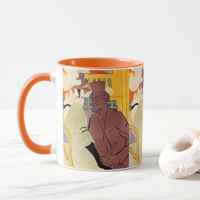 The Flirt (An Englishman) by Toulouse Lautrec Mug (With Donut)